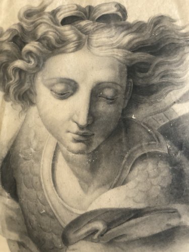 Dessin Crayon Portrait Saint Michel Démon Religion Ange Raphaël 1823