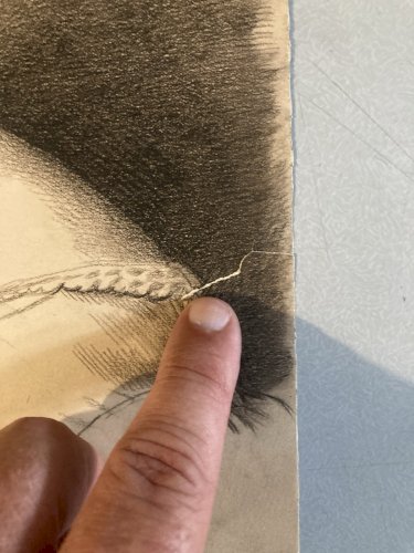 Dessin Crayon Portrait Tête Buste Femme 1857 A Identifier Art Ancien XIXe