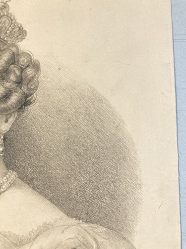 Dessin Crayon Portrait Tête Buste Femme 1862 A Identifier Art Ancien