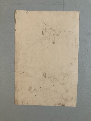 Dessin Crayon Portrait Tête Buste Homme XIXe A Identifier Art Profil Grec