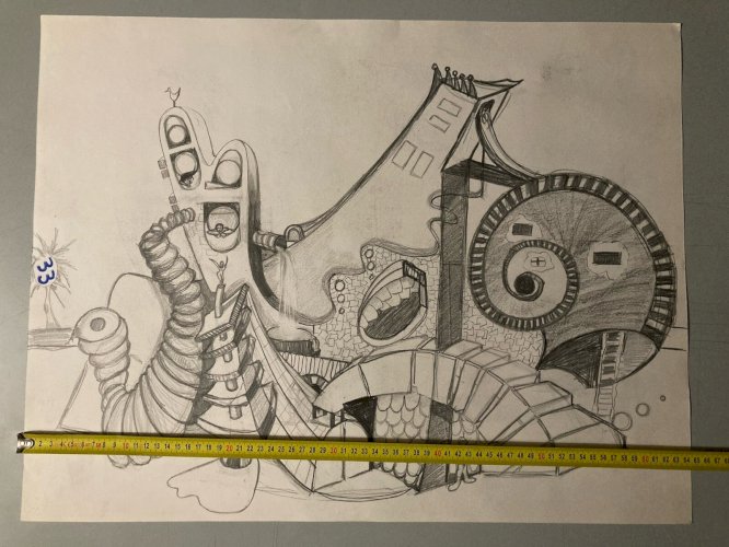 Dessin Crayon Projet Habitat Architecture 1980 Maison A Identifier Art