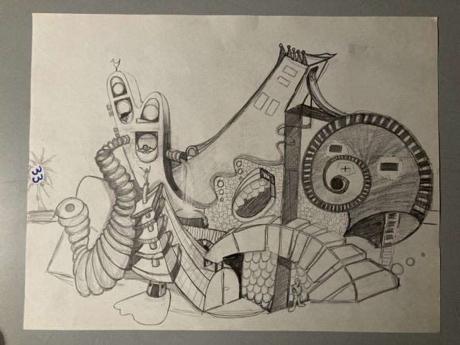 Dessin Crayon Projet Habitat Architecture 1980 Maison A Identifier Art