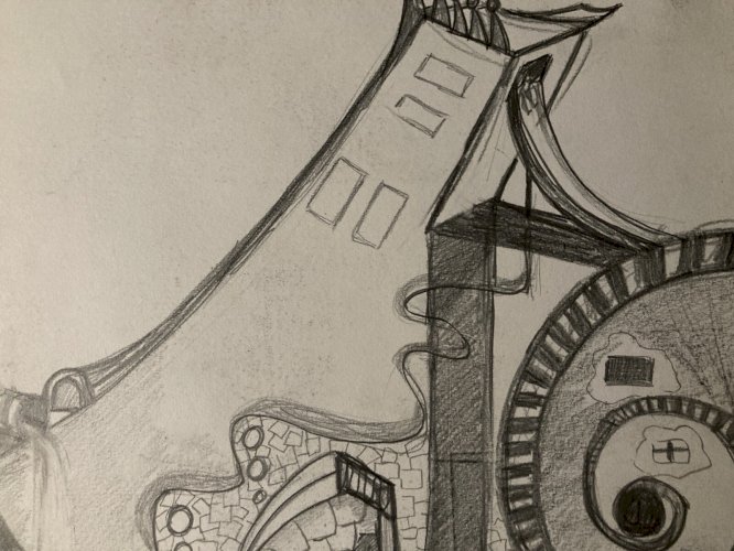 Dessin Crayon Projet Habitat Architecture 1980 Maison A Identifier Art