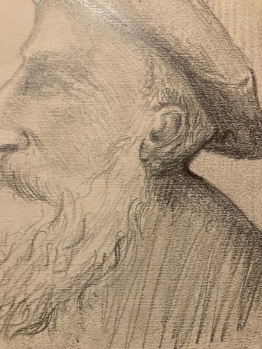 Dessin, Crayon, signée  Henri Henry Bataille  Littérature XIXe Art Ancien