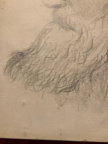 Dessin, Crayon, signée  Henri Henry Bataille  Littérature XIXe Art Ancien