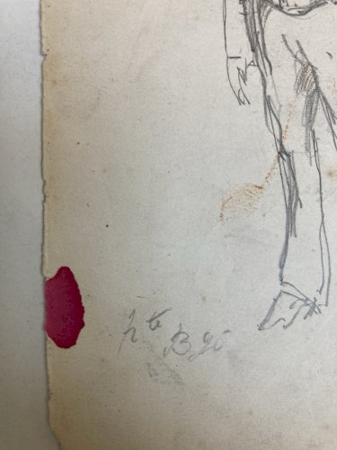 Dessin Crayon Sur Papier XIXe Hippolyte BELLANGÉ Homme Costume Ancien