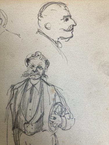 Dessin Crayon Sur Papier XIXe Hippolyte BELLANGÉ Homme Costume Ancien