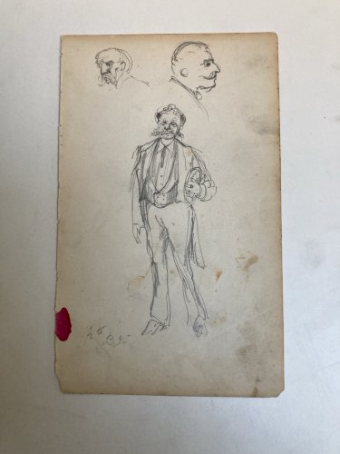 Dessin Crayon Sur Papier XIXe Hippolyte BELLANGÉ Homme Costume Ancien