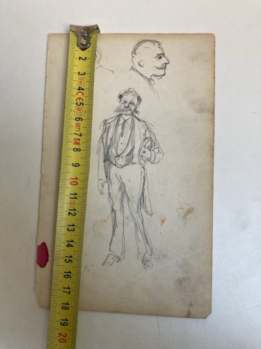 Dessin Crayon Sur Papier XIXe Hippolyte BELLANGÉ Homme Costume Ancien