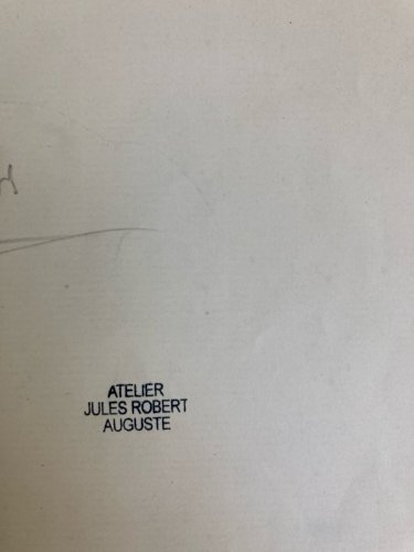 Dessin Crayon XIXe Jules Robert Auguste Étude Jeu De Carte Art Ancien 1830