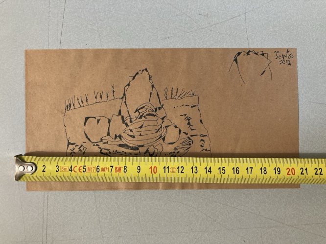 Dessin Cubisme 1960 Corbeille Fruit Signé JM Cubiste Encre A Identifier