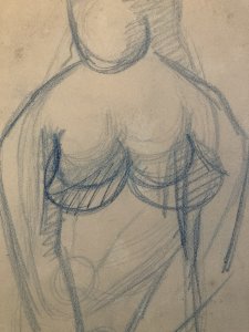 Cubism Drawing Cubist French School Woman Studio Academic Art 1950