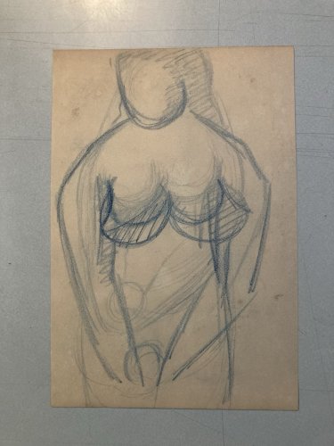 Dessin Cubisme Cubiste École Française Femme Atelier Académique Art 1950