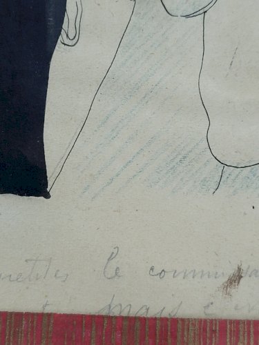 DESSIN DE PETITJEAN SOUS VERRE