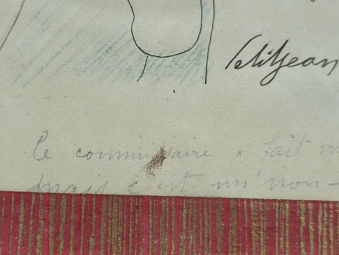 DESSIN DE PETITJEAN SOUS VERRE