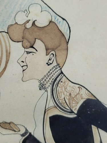 DESSIN DE PETITJEAN SOUS VERRE