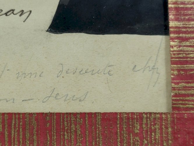 DESSIN DE PETITJEAN SOUS VERRE