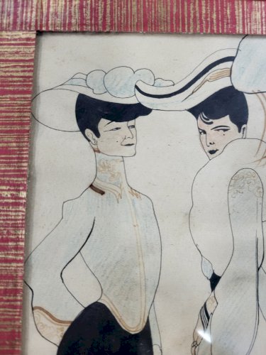 DESSIN DE PETITJEAN SOUS VERRE