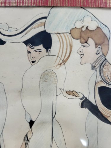 DESSIN DE PETITJEAN SOUS VERRE