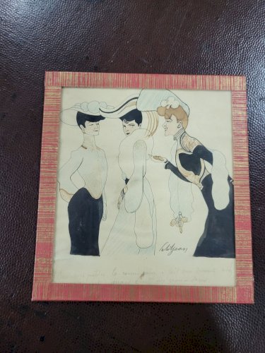 DESSIN DE PETITJEAN SOUS VERRE