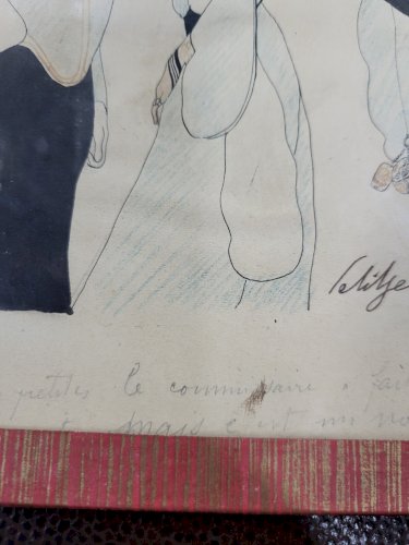 DESSIN DE PETITJEAN SOUS VERRE