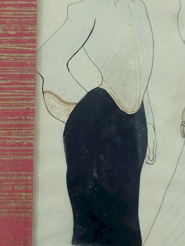 DESSIN DE PETITJEAN SOUS VERRE