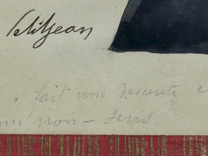 DESSIN DE PETITJEAN SOUS VERRE