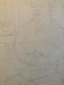 Drawing 1950 Cubist art Man Artist Pencil Ronget Elisabeth Cubism