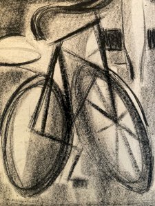 Drawing Charcoal Painter Art 1950 Bike Futurism Futuristic Cubism Ancient