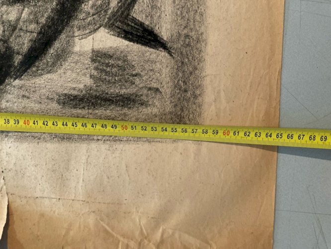 Dessin Drawing Fusain Peinture Art 1950 Futurisme Constructivisme Abstrait Ils