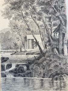 Dessin Encre 1918 Nourrigat Emile Hameau De La Reine Versailles Roi