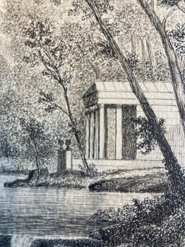 Dessin Encre 1918 Nourrigat Emile Hameau De La Reine Versailles Roi