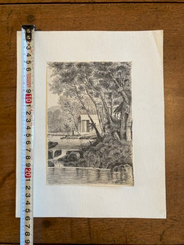 Dessin Encre 1918 Nourrigat Emile Hameau De La Reine Versailles Roi