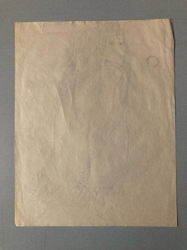 Dessin Encre 1930 portrait femme voile orientaliste orientalisme Maroc Art