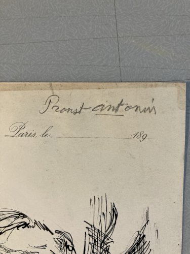 Dessin Encre Antonin Proust Portrait Tête Buste XIXe Auguste Rodin Art