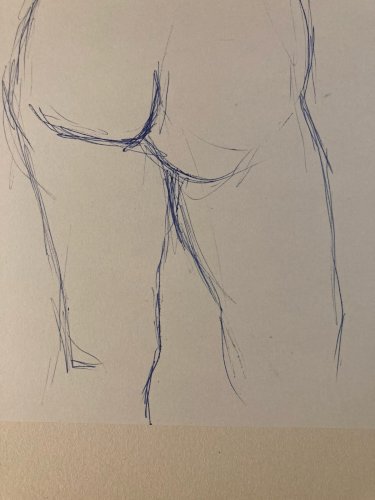 Dessin Encre Art Femme Nue Nu Erotique 1960 A Identifier Assis Jambe