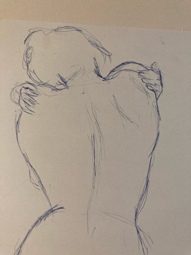 Dessin Encre Art Femme Nue Nu Erotique 1960 A Identifier Assis Jambe