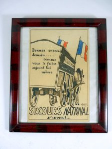 Dessin encre de Chine XX° SECOURS NATIONAL d'HIVER Lucien Morel signé Y. Pilliot