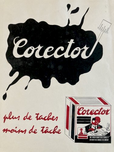 Dessin Encre Et Gouache 1920 Corrector Art Déco Vintage Papeterie Peinture