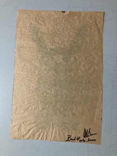 Dessin Encre Graffiti Peinture Sur Papier Portrait Lapin Bad Rab Rabbit Signé