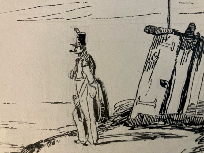 Dessin Encre Napoleon Militaire Militaria 1842 Nicolas-Toussaint CHARLET ?