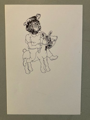 Dessin Encre Papier Art Cheval Animal Expressionniste Expressionnisme Drawing