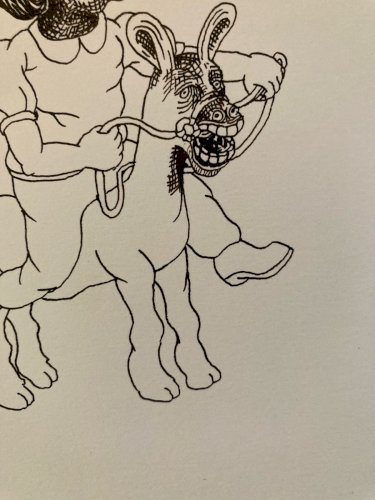 Dessin Encre Papier Art Cheval Animal Expressionniste Expressionnisme Drawing