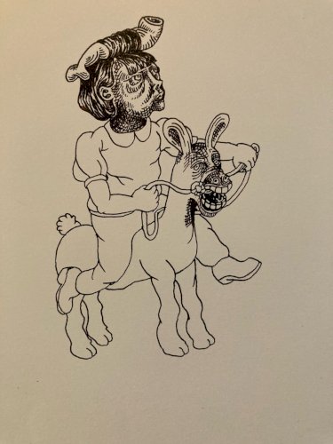 Dessin Encre Papier Art Cheval Animal Expressionniste Expressionnisme Drawing