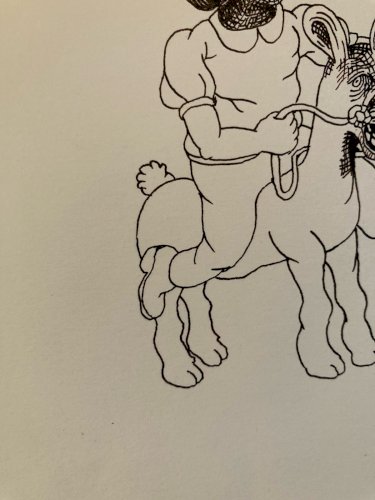 Dessin Encre Papier Art Cheval Animal Expressionniste Expressionnisme Drawing