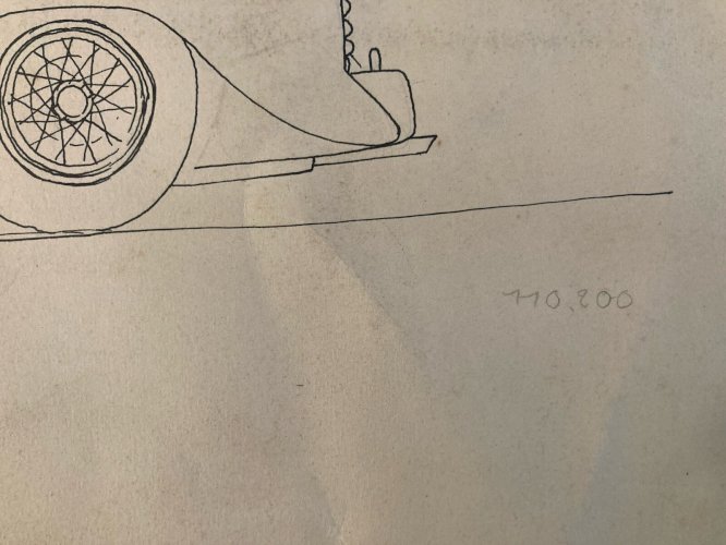 Dessin Encre Papier Design Voiture Collection Art 1950 Automobile