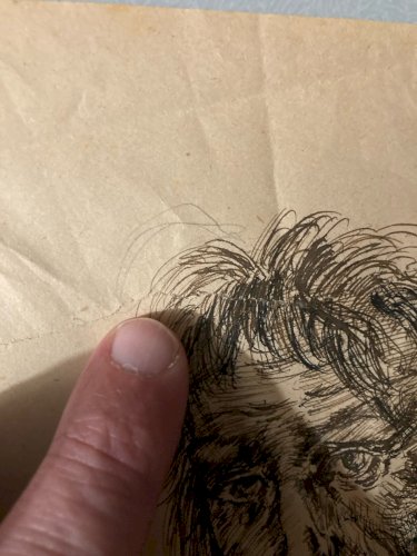 Dessin Encre  Portrait  Homme Barbe 1900 A Identifier Jaques Le Majeur