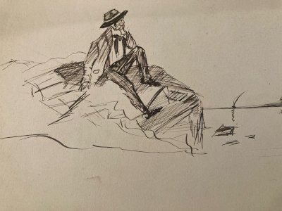 Dessin Encre Portrait Homme Expressionniste Art Expressionnisme Drawing Xixe