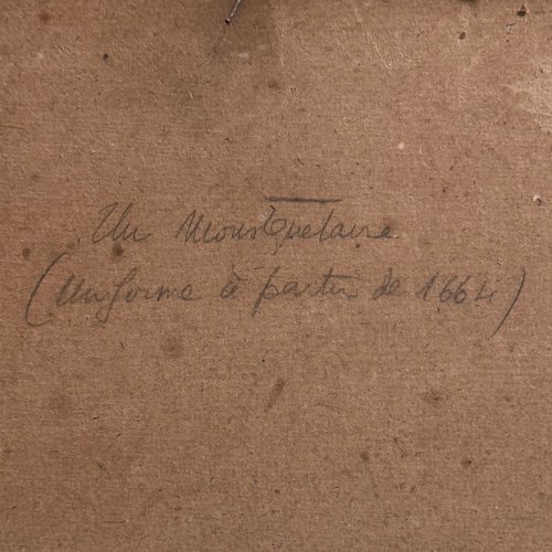 Dessin esquisse représentant un mousquetaire XVIIIe A4544