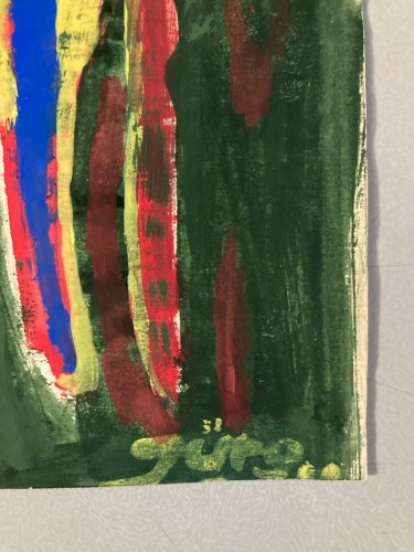 Dessin Expressionisme Allemand 1960 Gouache Expressionniste Cheval Art